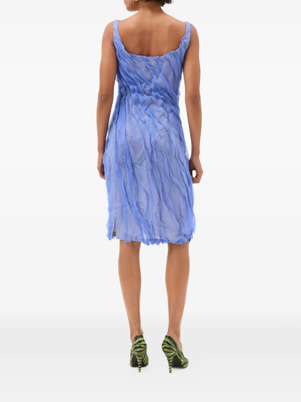  Versace Pleated Mini Dress - Blue 