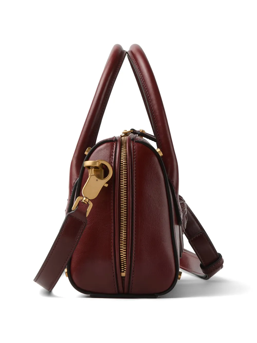  Versace Roomy Small Leather Boston Bag - Brown 