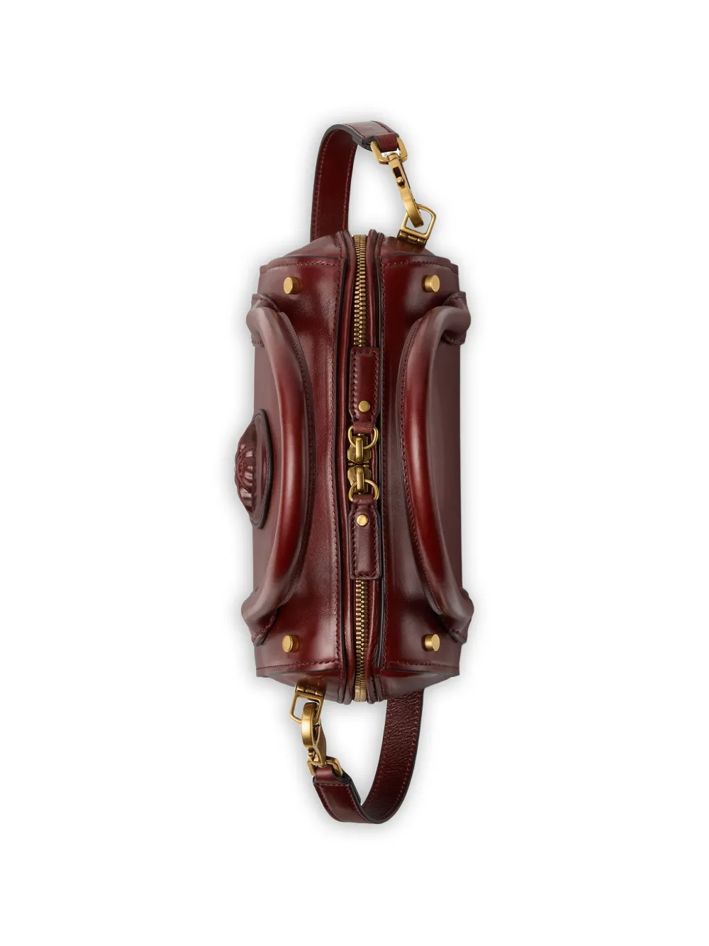 Versace Kleine Roomy Boston leren tas Bruin