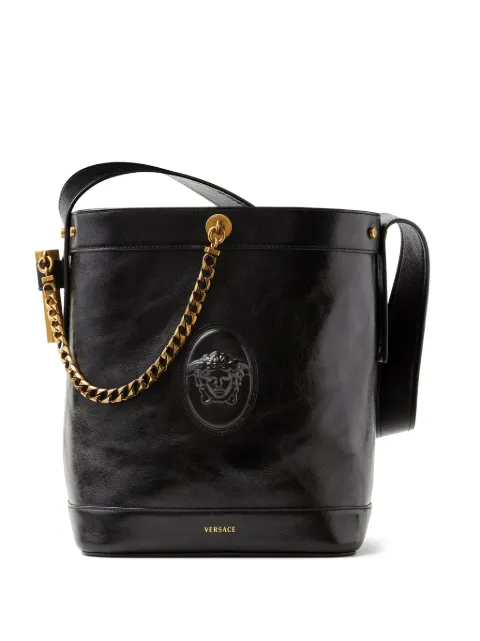 Versace bolsa bucket Pivot pequeña de piel