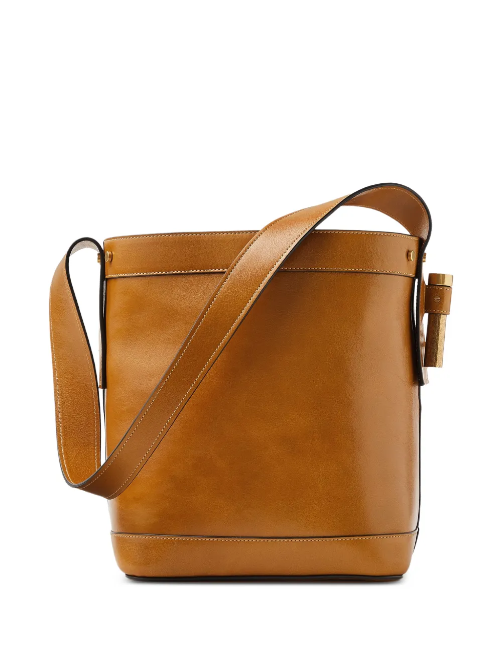 Versace Pivot kleine lederen bucket-tas Bruin