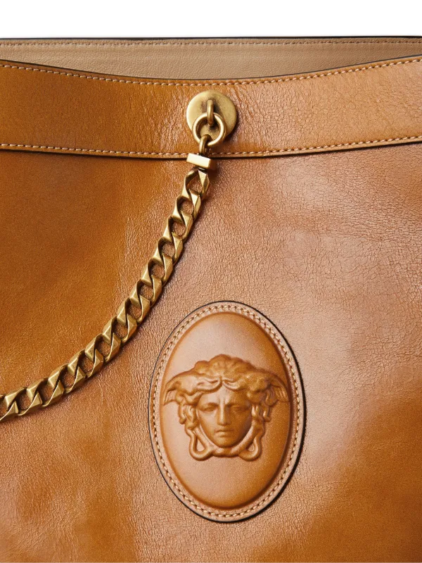 Versace Pivot レザーバケットバッグ S | ブラウン | FARFETCH JP