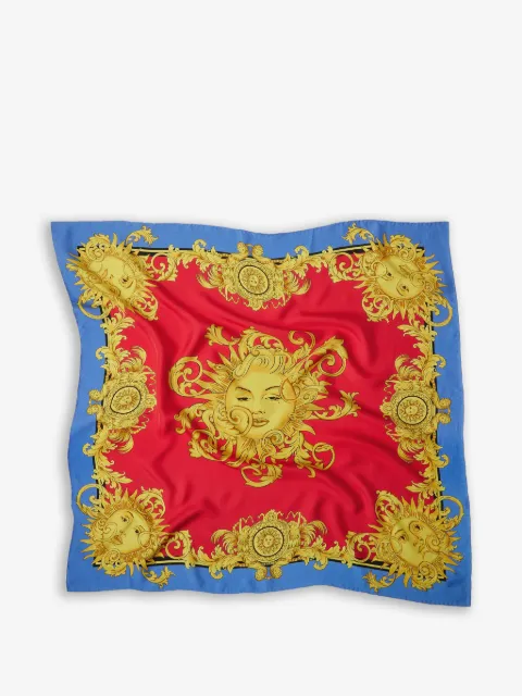 Versace printed silk twill scarf 90 cm