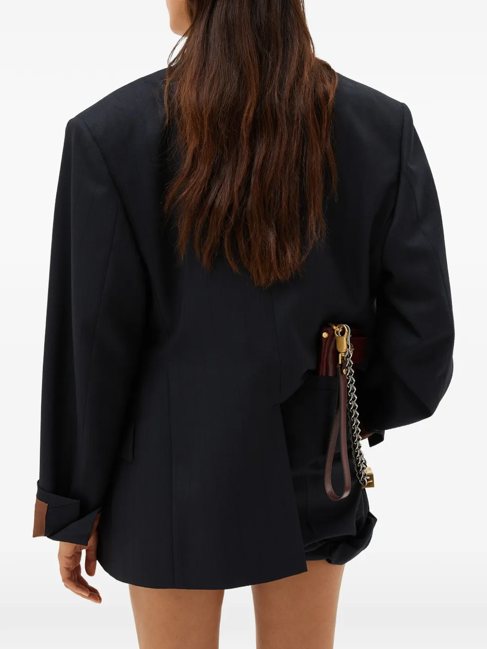  Versace Pinstripe Wool Blazer - Blue 