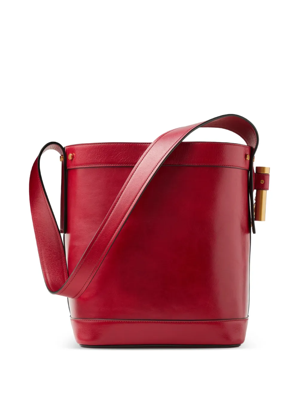 Versace Kleine Pivot leren bucket-tas Rood