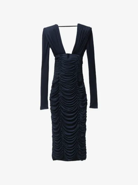 Versace vestido midi de seda drapeado