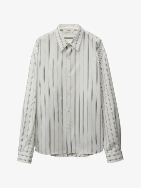 Versace striped cotton-poplin loose shirt