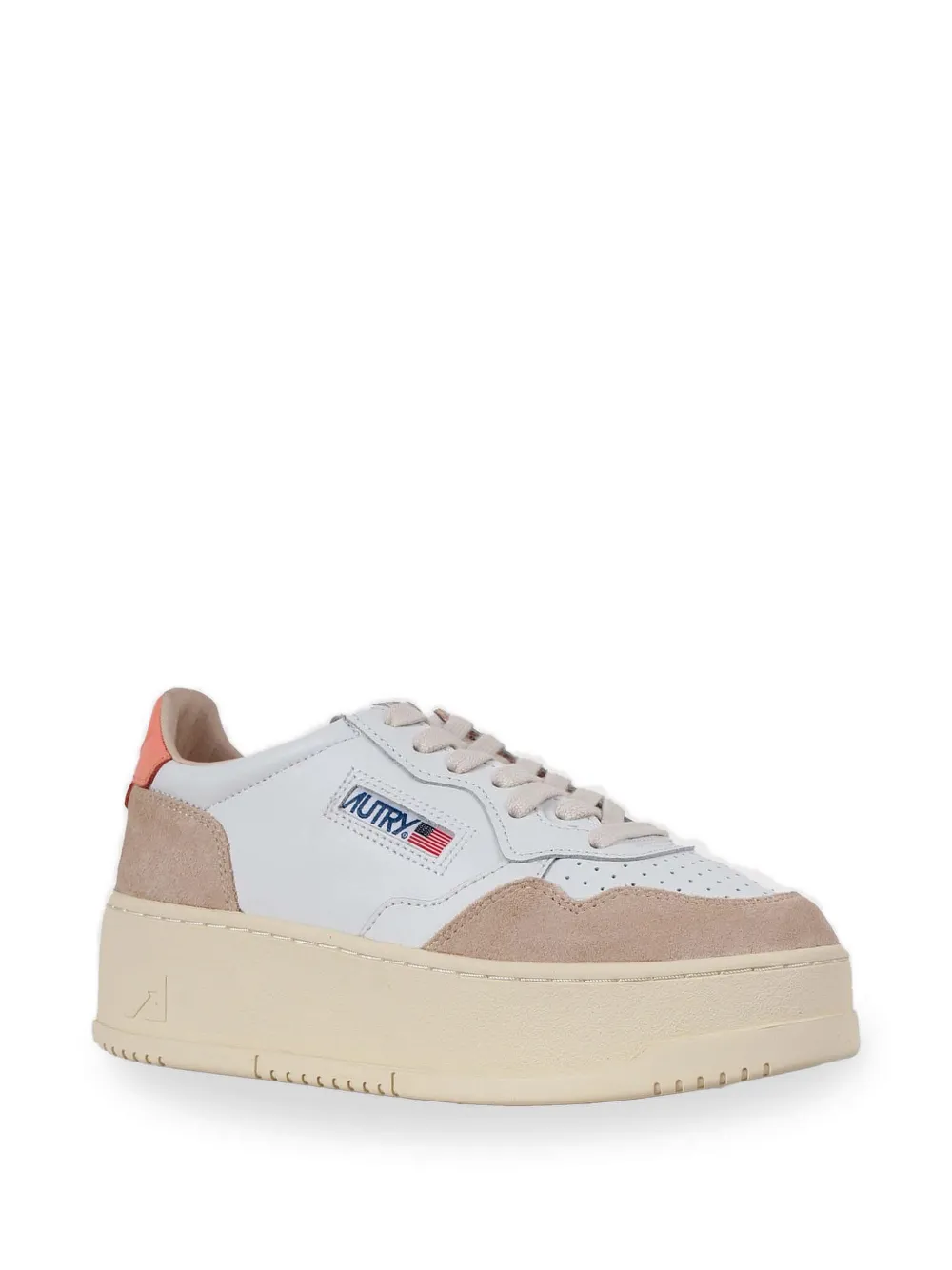 Autry Medalist suède sneakers met plateauzool Beige
