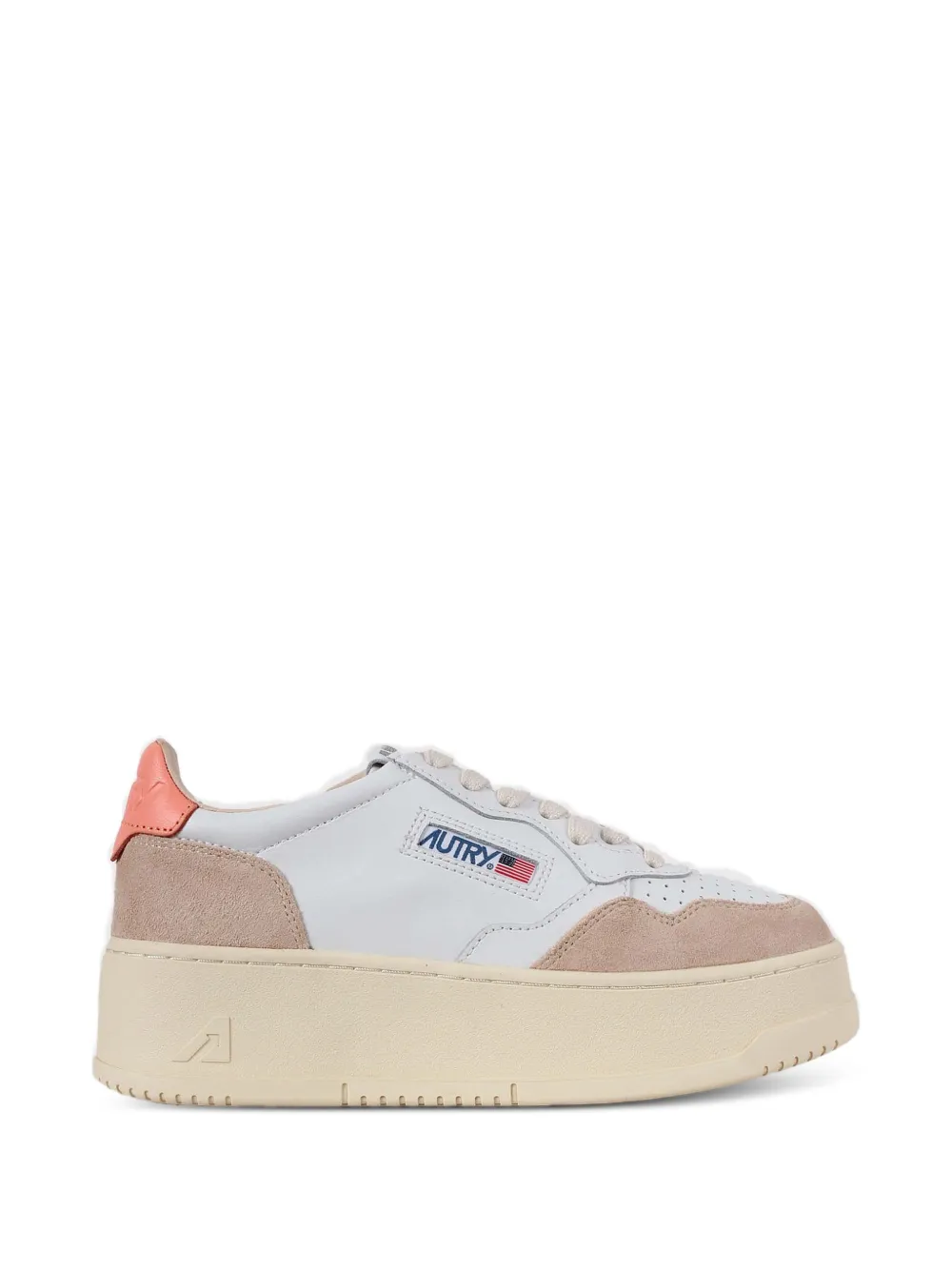 Autry Medalist suède sneakers met plateauzool Beige