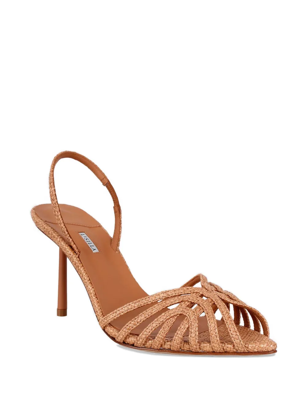 Le Silla Embrace Panama geweven raffia sandalen Beige