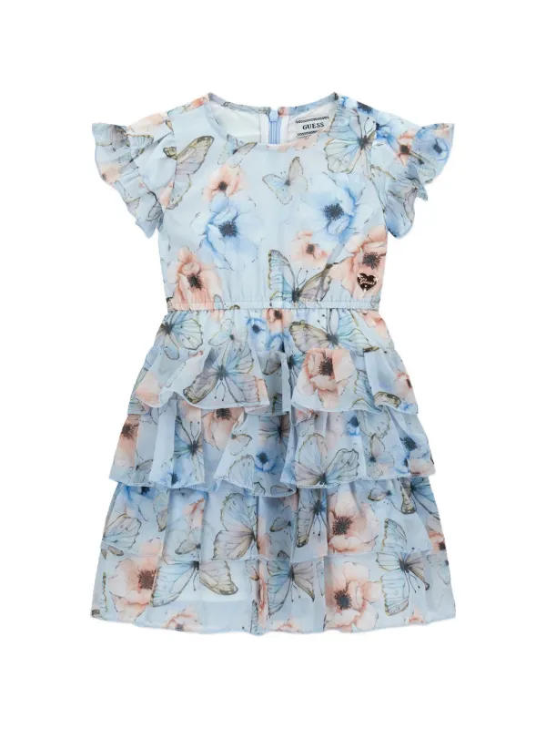 guess blue floral dress Eco Blue Floral One Shoulder Sadie Mini Dress main image 0