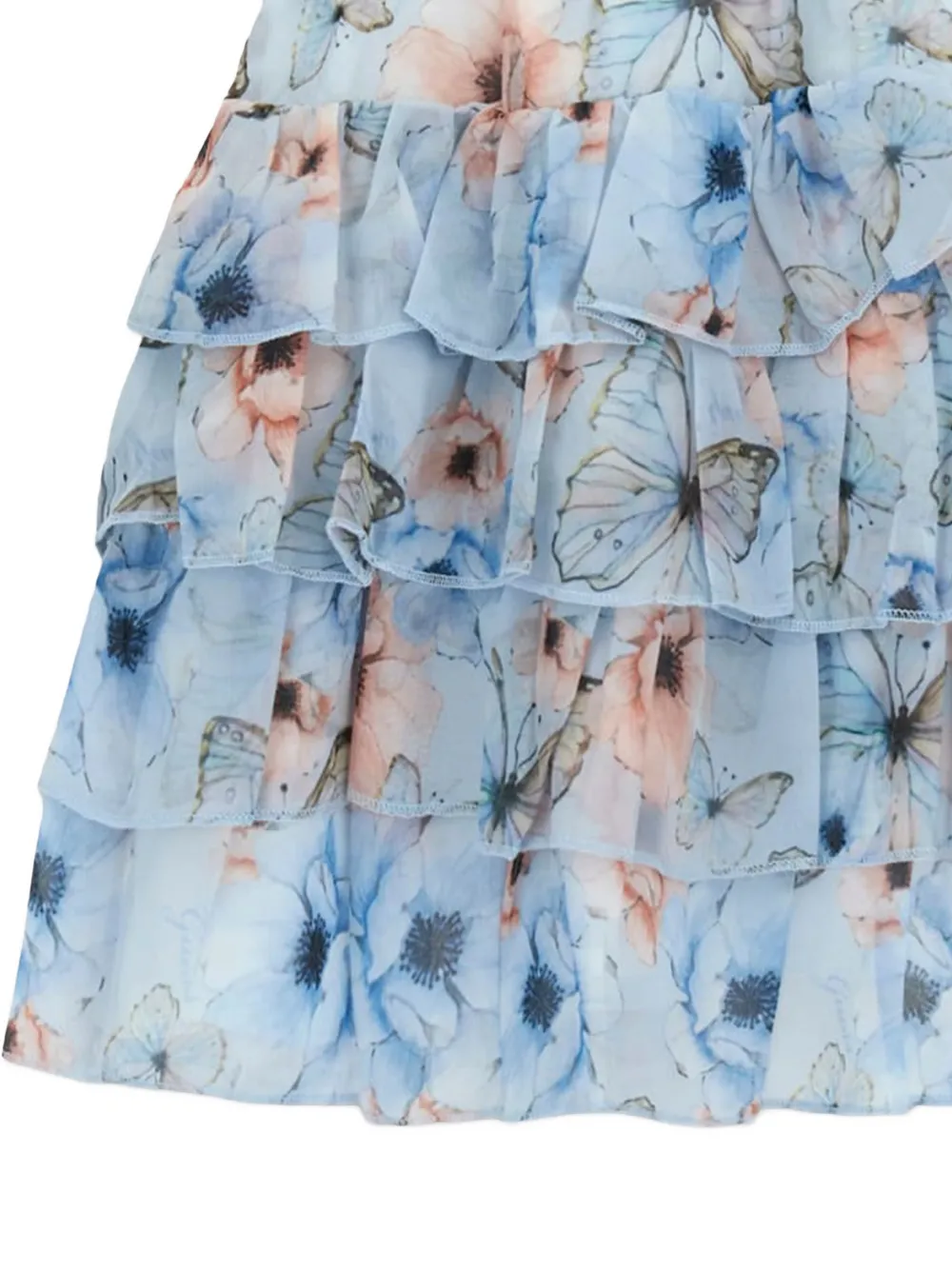 guess kids Jurk met ruches en bloemenprint Blauw
