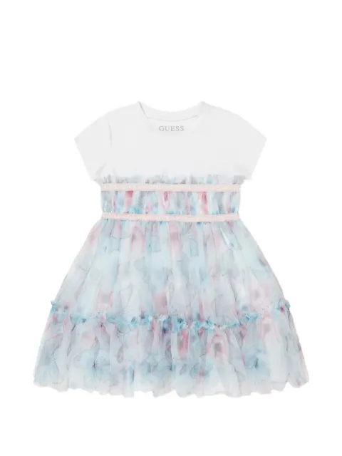 guess kids butterfly-print ruffled dress