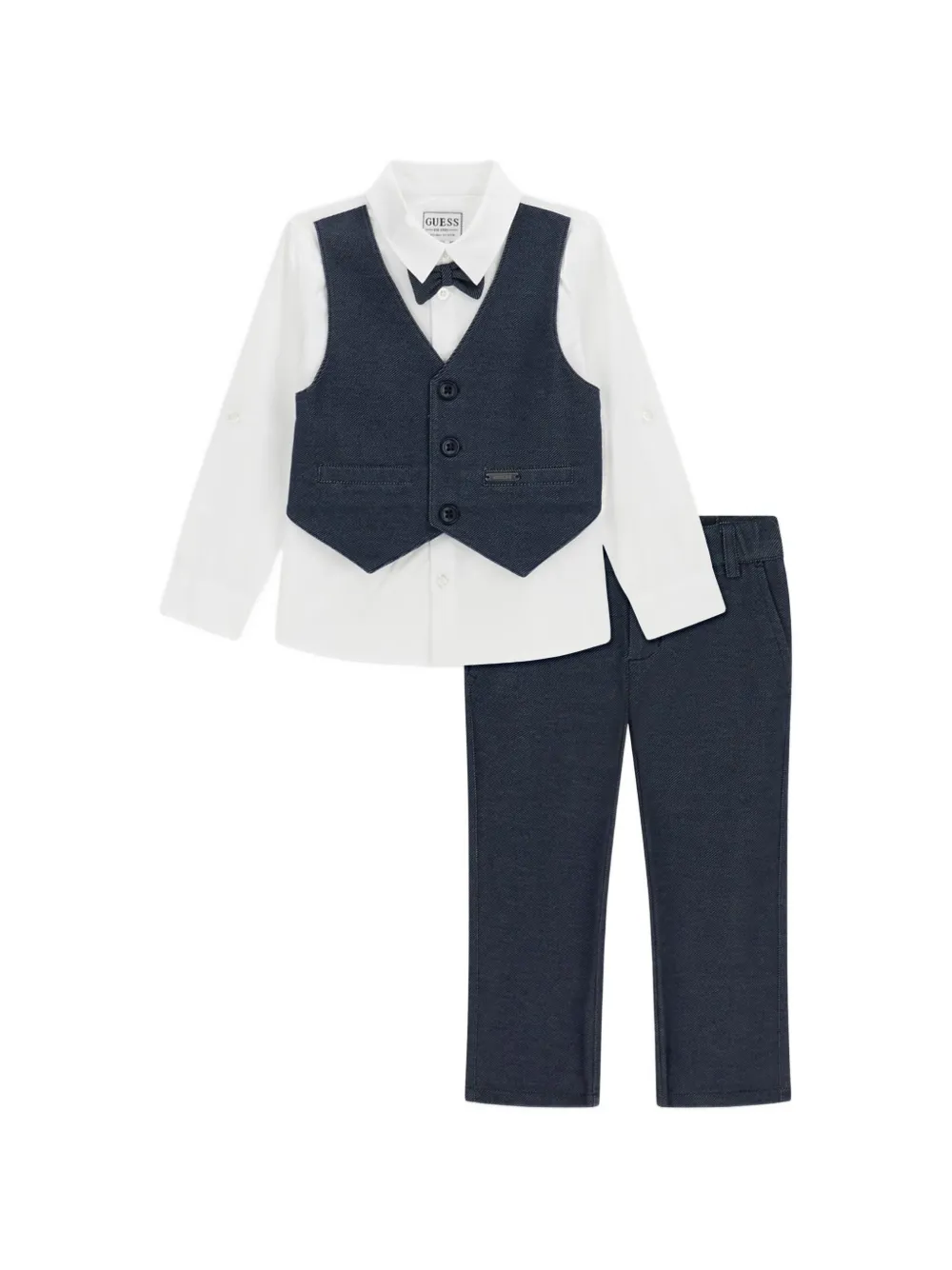 guess kids button-fastening two-piece suit - Bianco