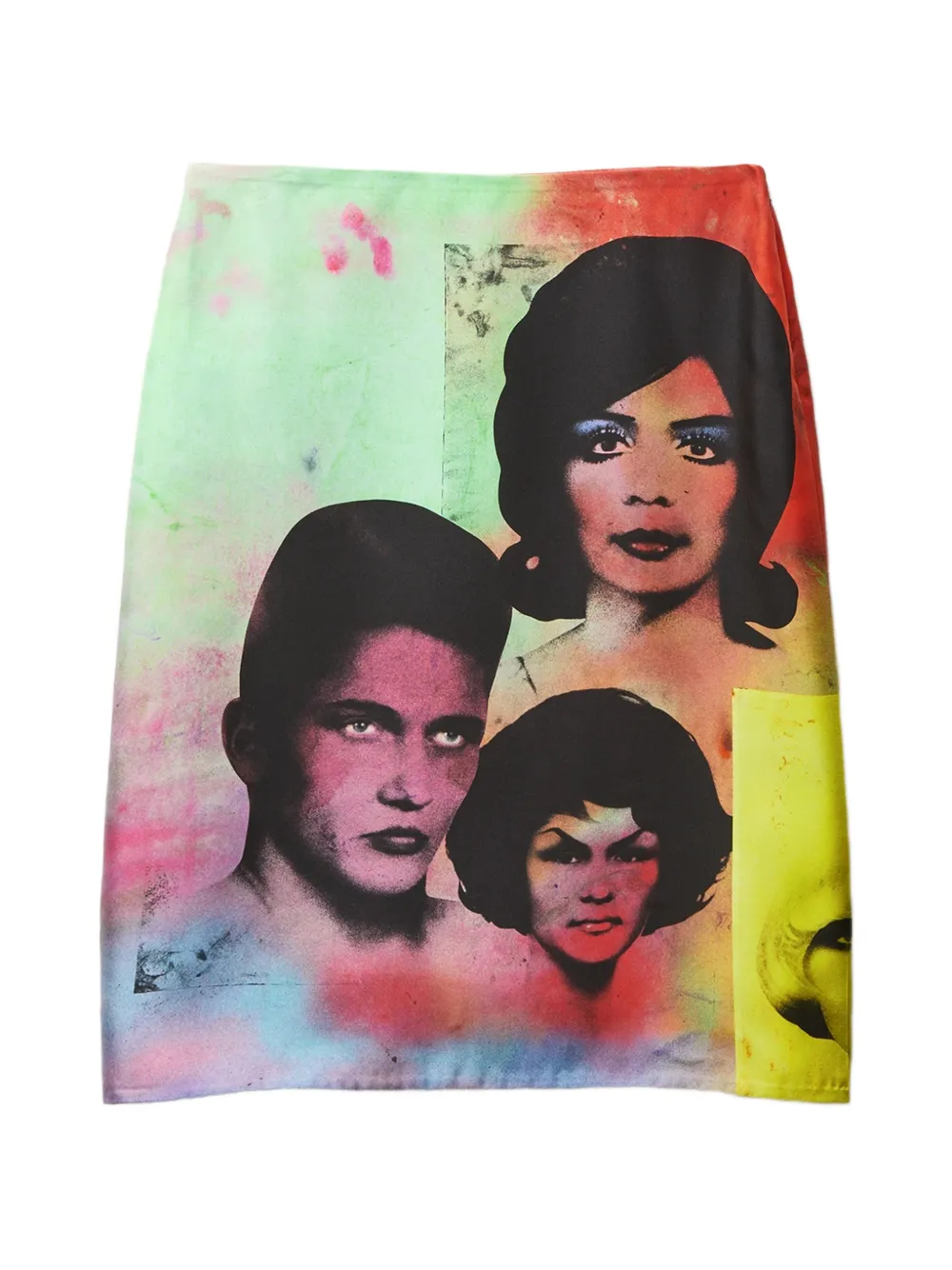 Versace printed silk twill pencil skirt - Nero