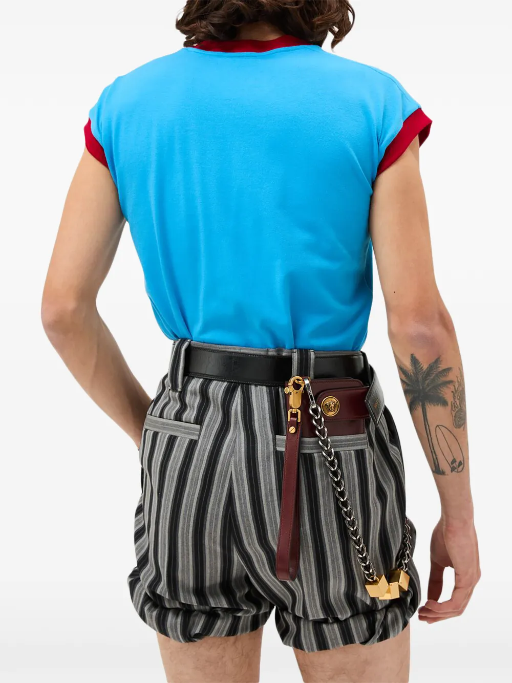 Versace Stretch-katoenen jersey T-shirt Blauw