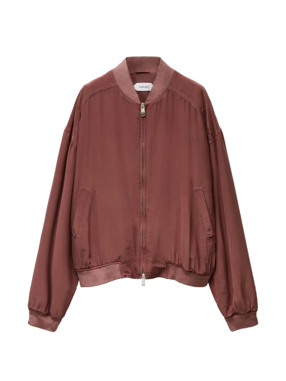 Versace logo-embroidered bomber jacket