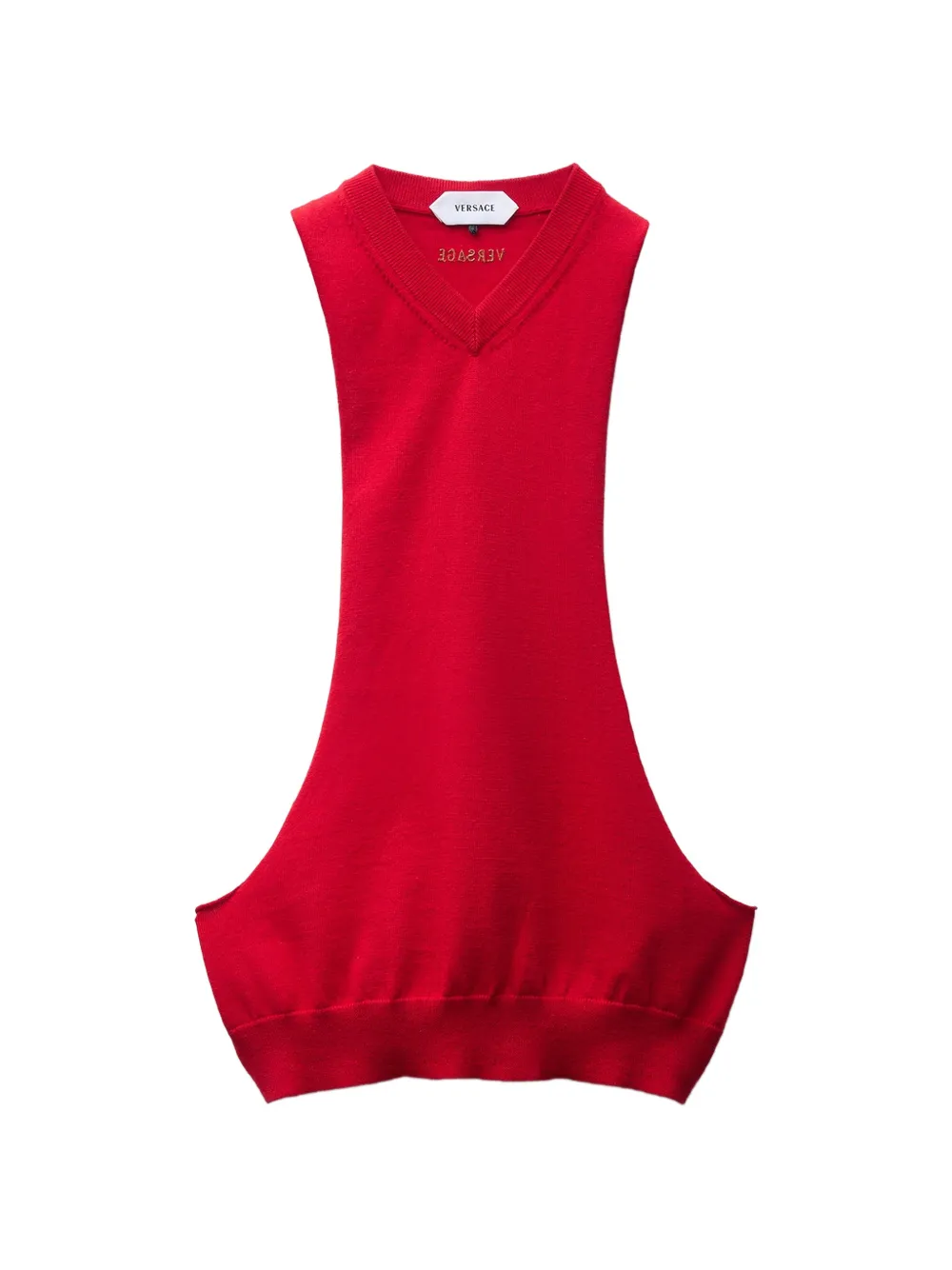 Versace V-neck logo knitted top - Rot