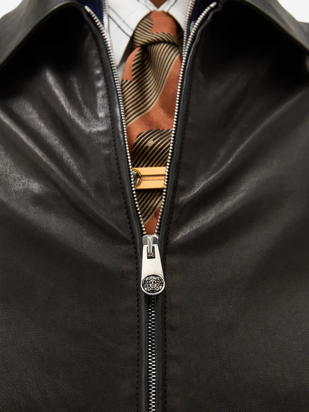 Versace Leren jack Bruin