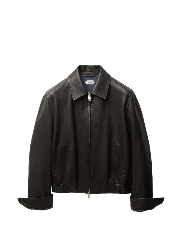 Versace Leather Blouson | Brown | FARFETCH