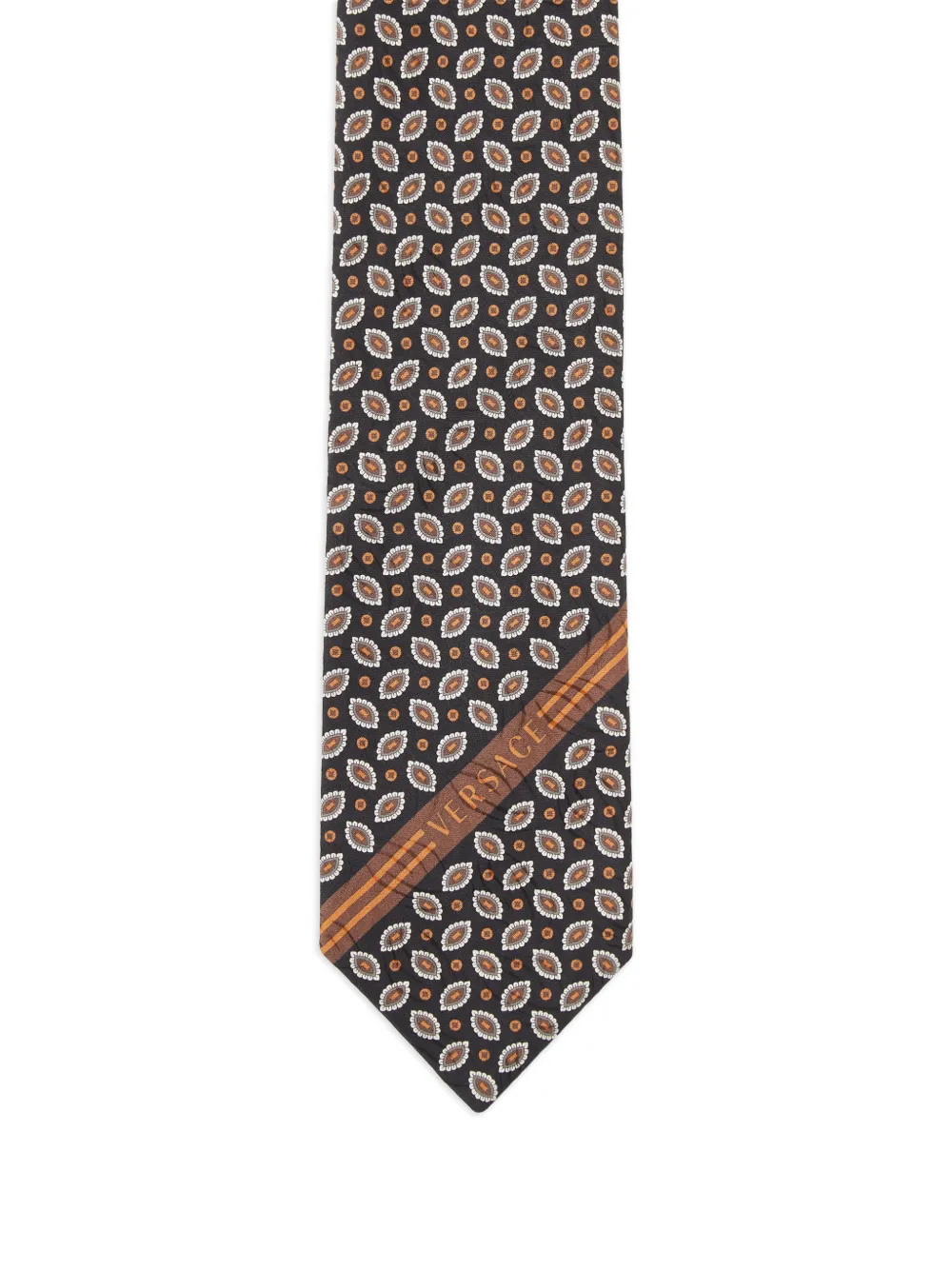 Versace printed jacquard silk tie - Nero