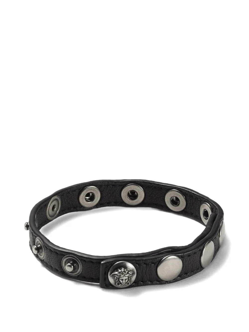 Versace The Spike leather bracelet - Argento