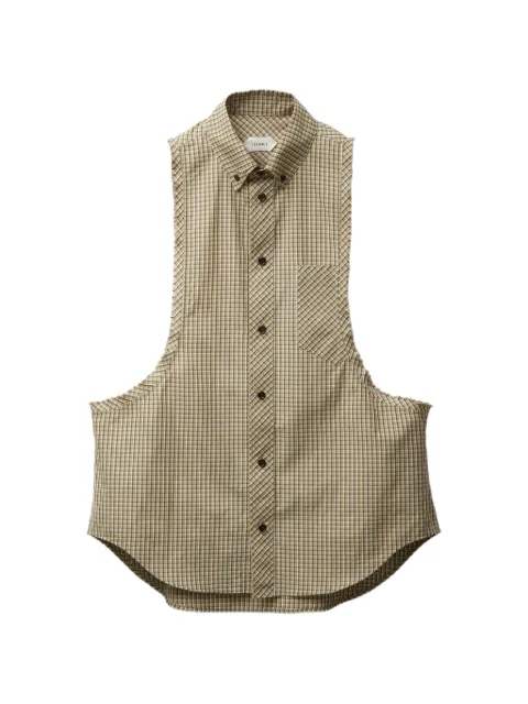 Versace micro-checked cotton-poplin sleeveless shirt