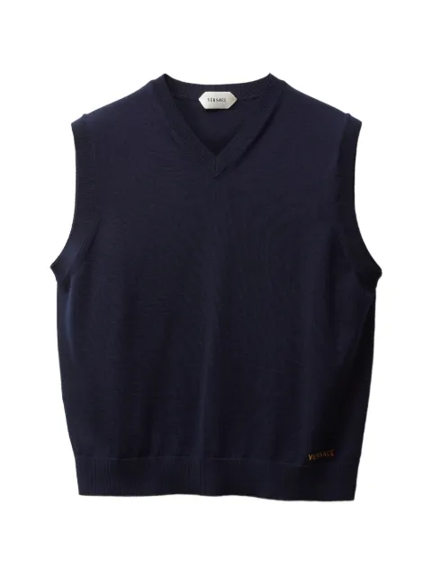 Versace embroidered wool knit vest