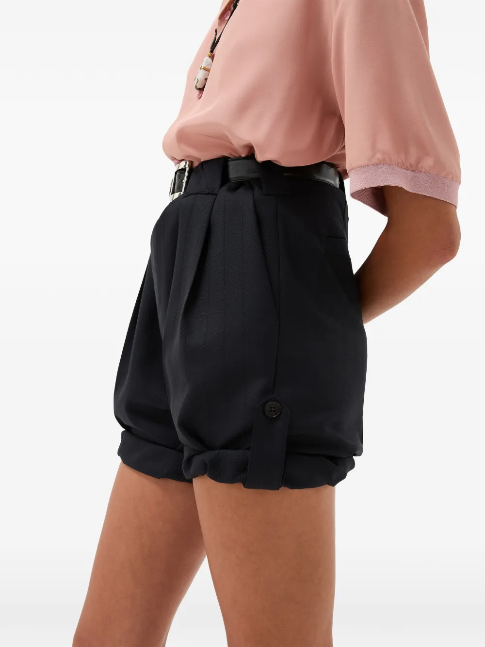 Versace Wollen shorts met krijtstreep Blauw