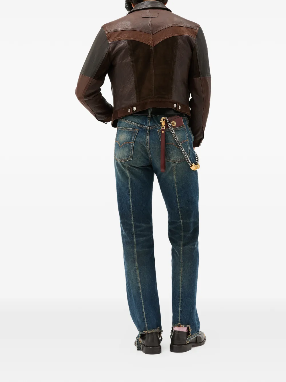  Versace Distressed Straight Jeans - Blue 