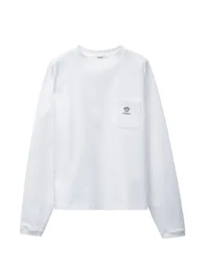 Moncler logo-embroidered long-sleeve T-shirt | White | FARFETCH