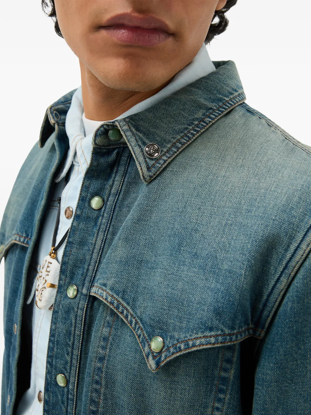 Versace Spijkershirt Blauw