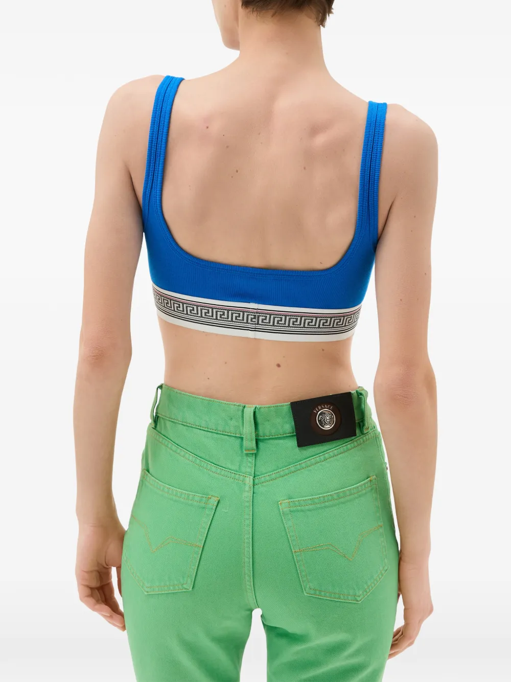 Versace Geribbelde bralette van katoen-jersey Blauw