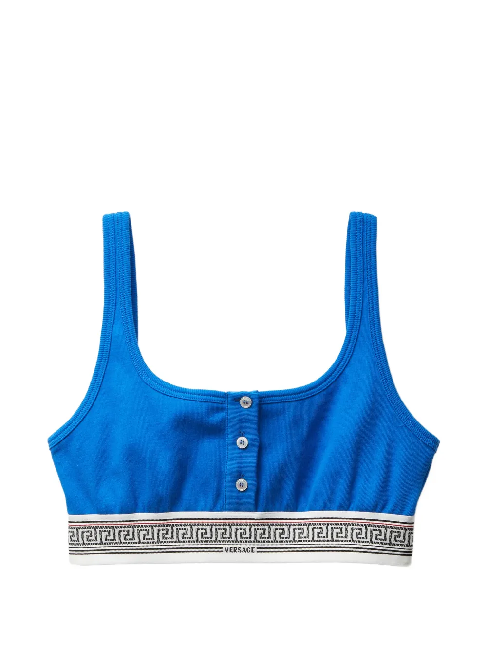 Versace ribbed cotton-jersey bralette - Blu