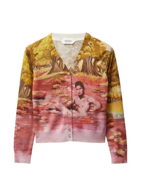 Versace cárdigan de seda estampado