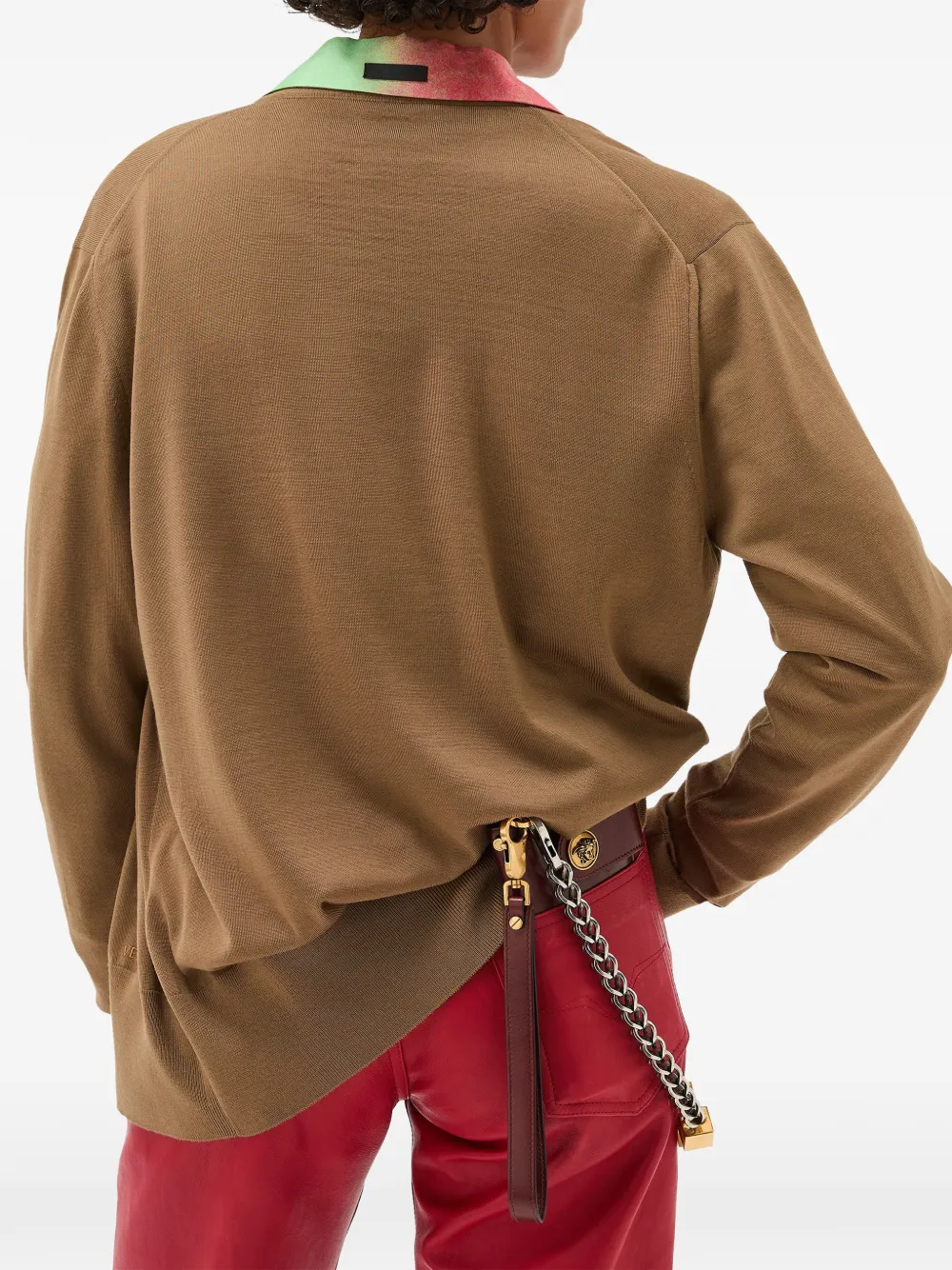  Versace V-neck Cardigan - Brown 
