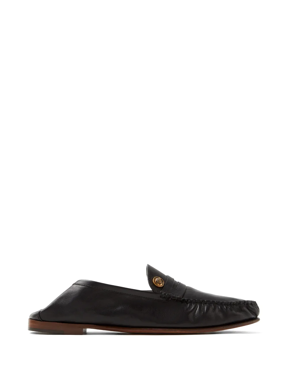 Versace Guanto leren loafers Zwart