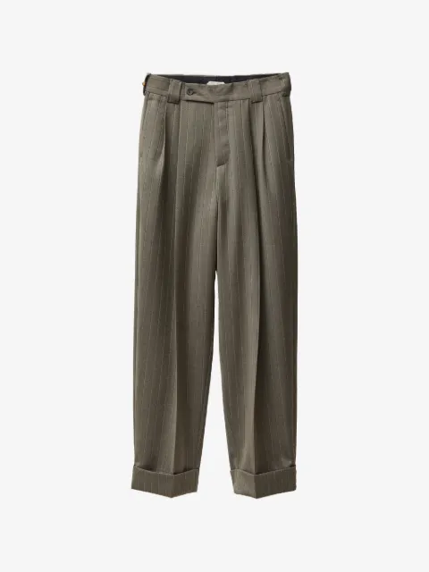 Versace Pantaloni oversize gessati in twill di lana