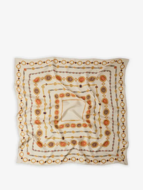 Versace printed silk twill scarf 90 cm