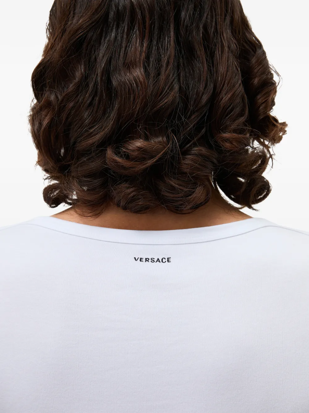 Versace Katoenen-jersey T-shirt met borduurwerk Wit