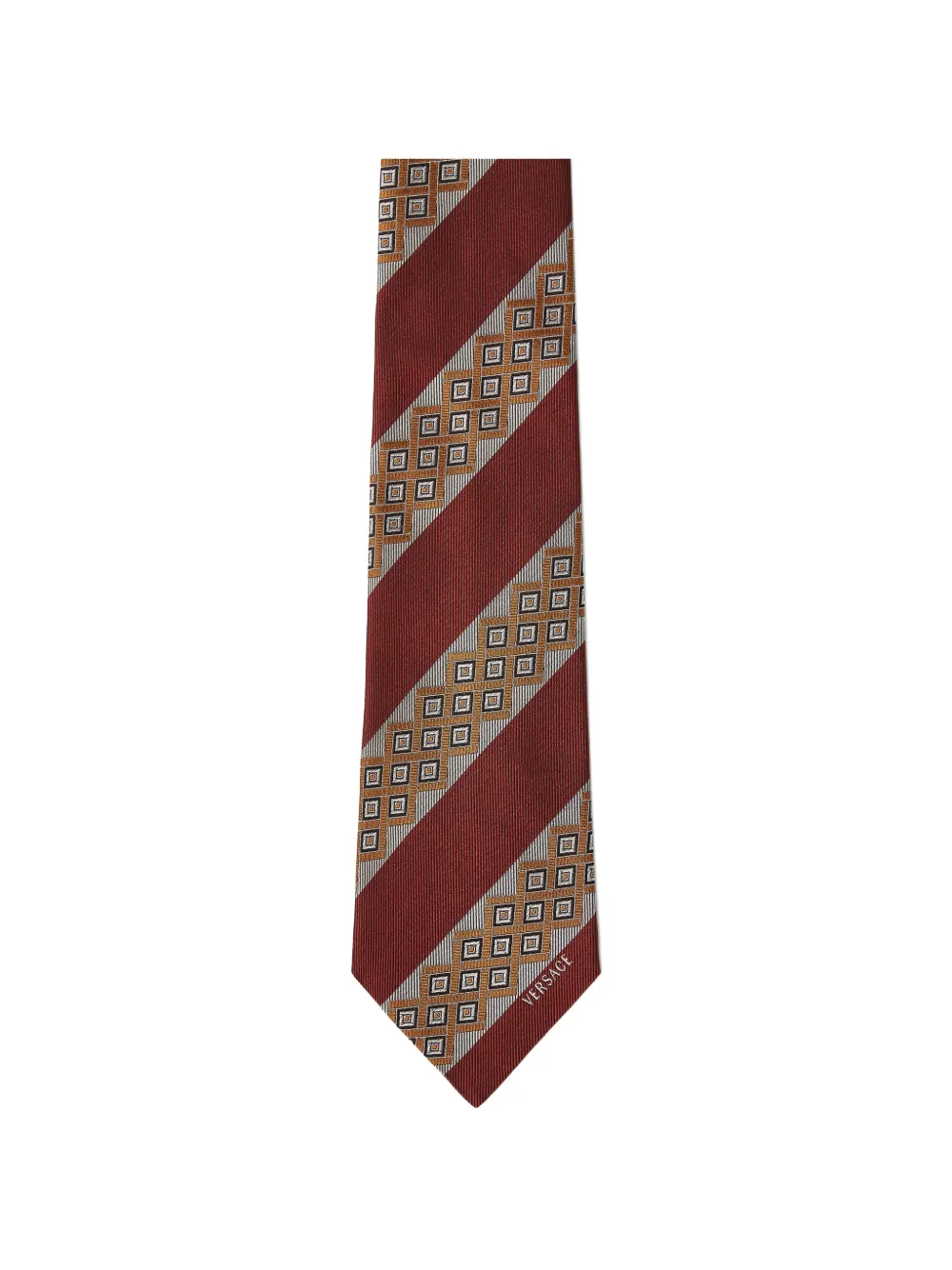 Versace printed jacquard silk tie - Rosso