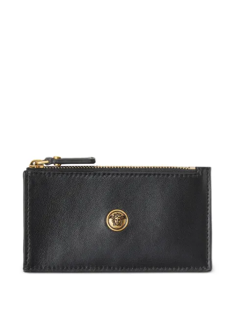 Versace Emblème leather zip card holder