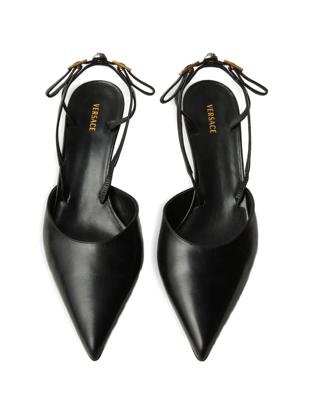 Versace Pumps met puntige neus Zwart