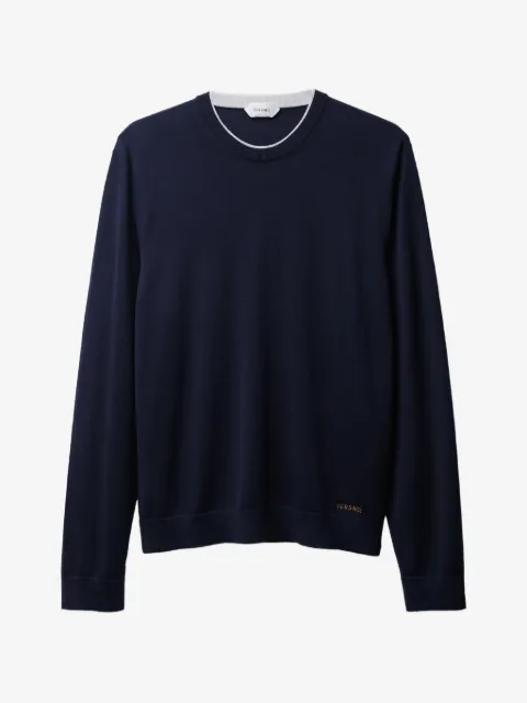 Versace embroidered wool knit crew-neck sweater
