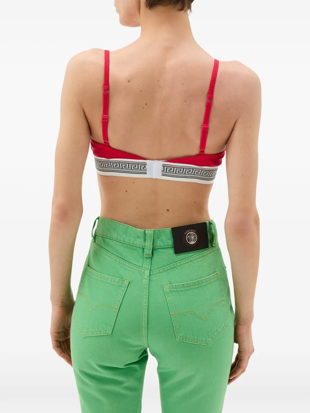 Versace Geribbelde bralette van katoen-jersey Rood