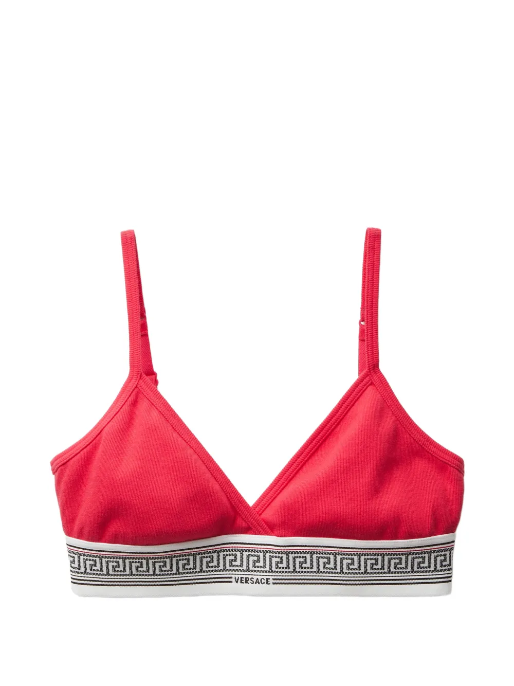 Versace Bralette in jersey di cotone a coste - Rosso