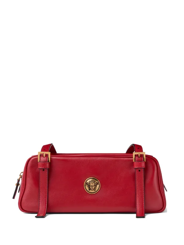 Versace Emblème Nappa Bowling Bag in Red