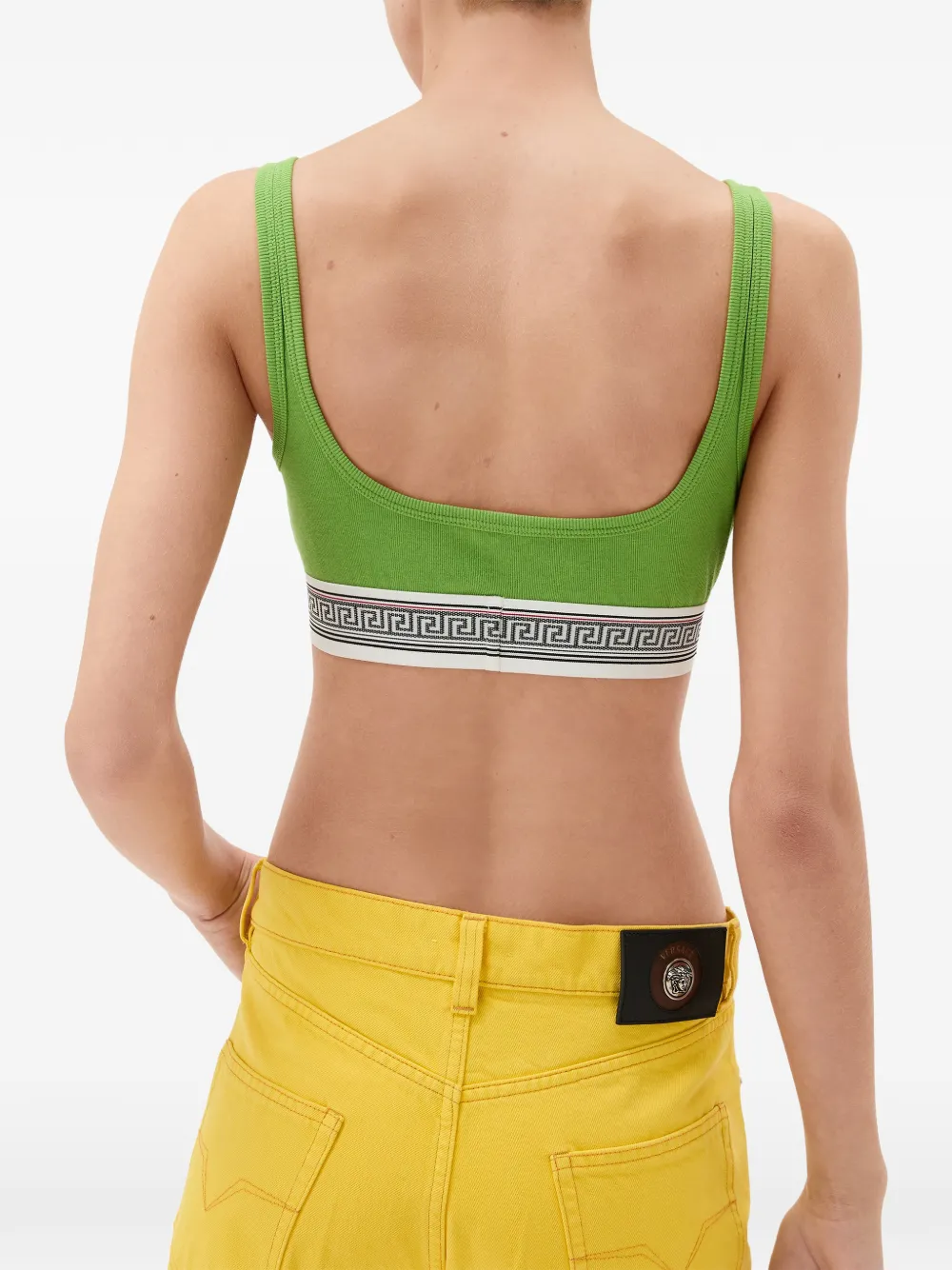 Versace Geribbelde katoenen-jersey bralette Groen