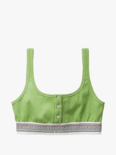 Versace brassière côtelée en jersey de coton