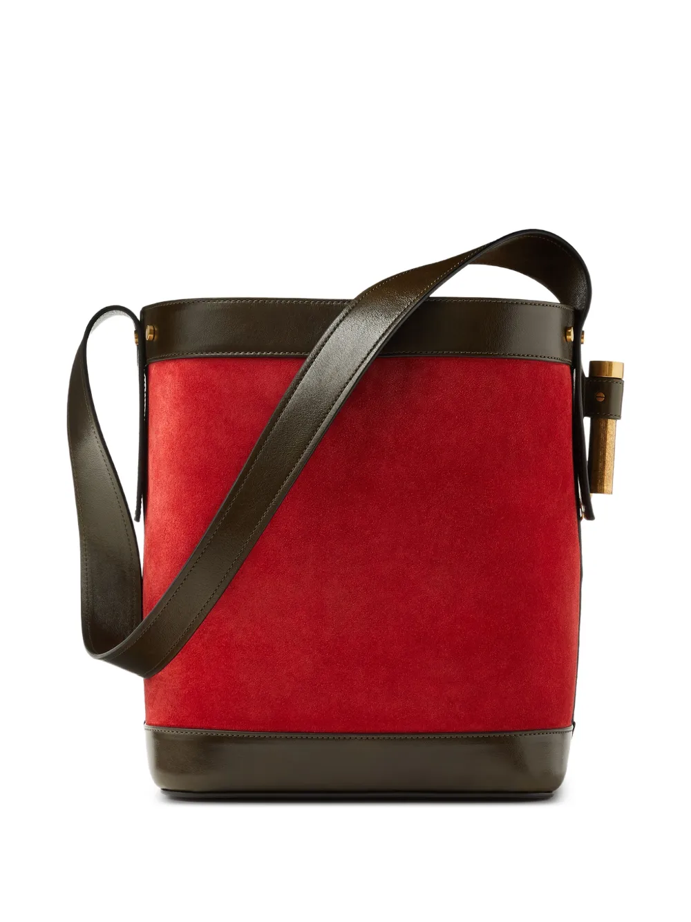 Versace Pivot kleine suède bucket-tas Rood
